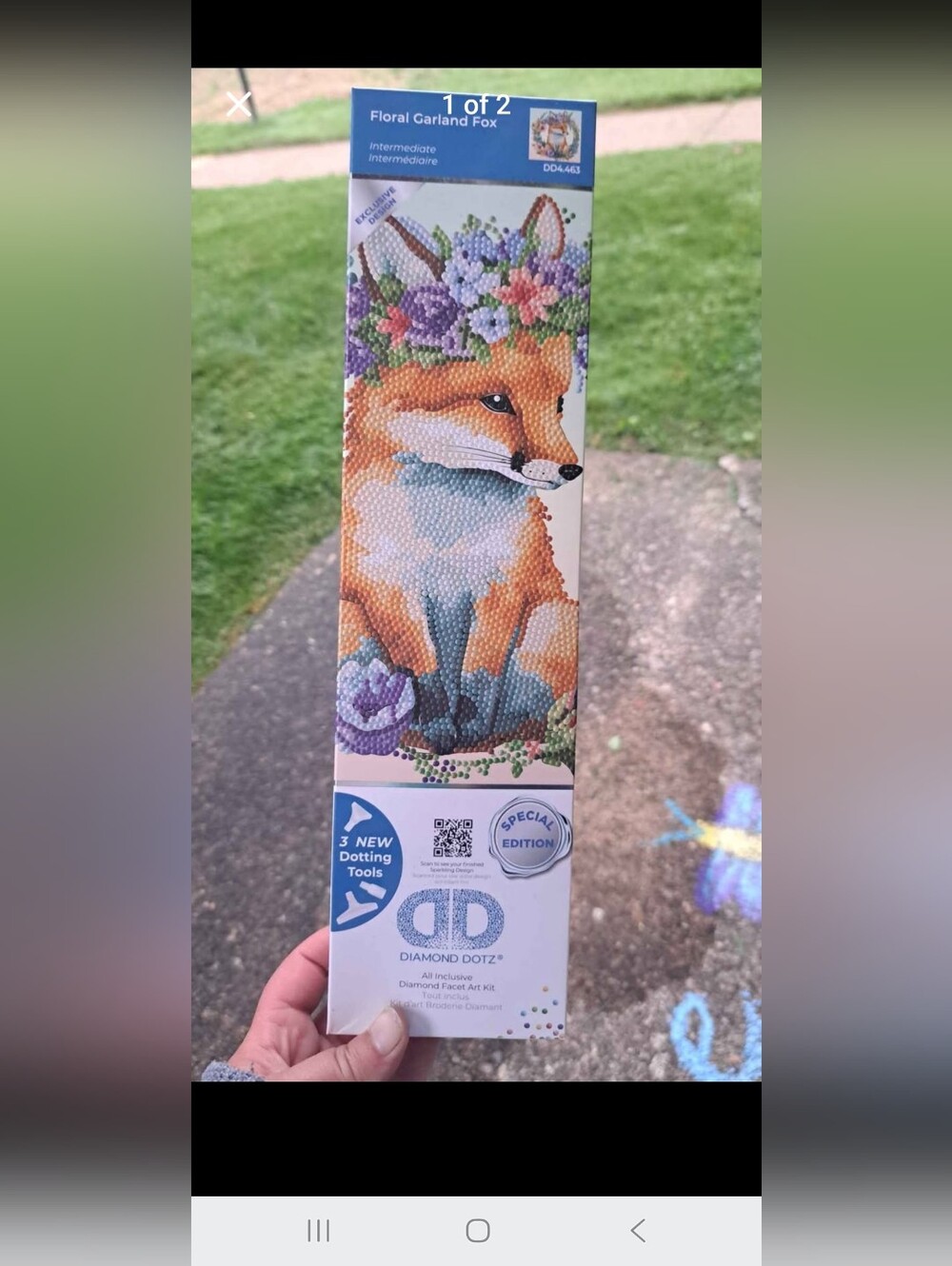 Diamond Dotz Floral Garland Fox Diamond Art Kit - Orange and Purple